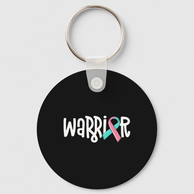 Warrior Brca Breast Cancer Awareness Previvor Mase Keychain (Front)
