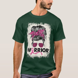 Warrior Breast Cancer Awareness Pink Ribbon Messy T-Shirt