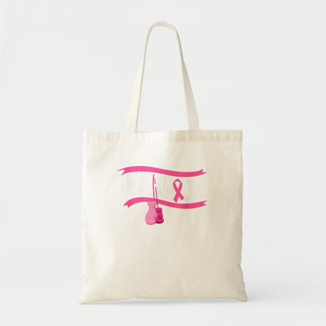 Warrior Breast Cancer Awareness Tote Bag (Front)