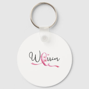 Warrior Breast Cancer Month Butterflies Pink Ribbo Keychain
