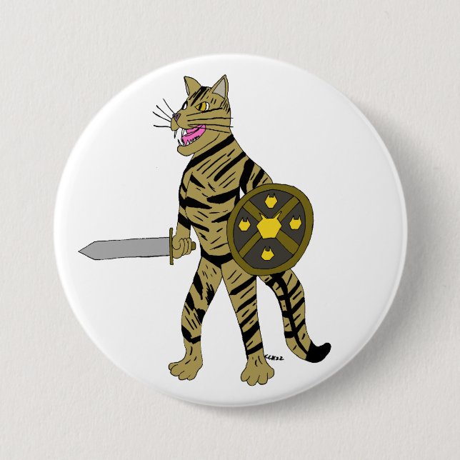 Warrior Cat 3 Inch Round Button (Front)