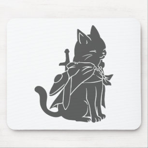 Warrior cat silhouette - Choose background color Mouse Pad