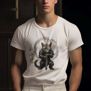 Warrior Cat wearing an armour,holding a sword  T-Shirt