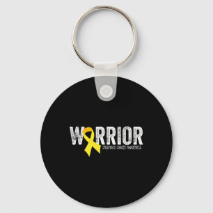 Warrior Childhood Cancer Awareness Ribbon Child Ki Keychain