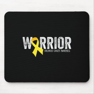 Warrior Childhood Cancer Awareness Ribbon Child Ki Mouse Pad