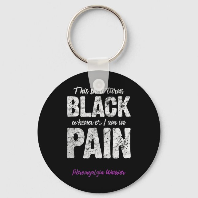 Warrior Chronic Pain Fibro Awareness Distressed  Keychain (Front)