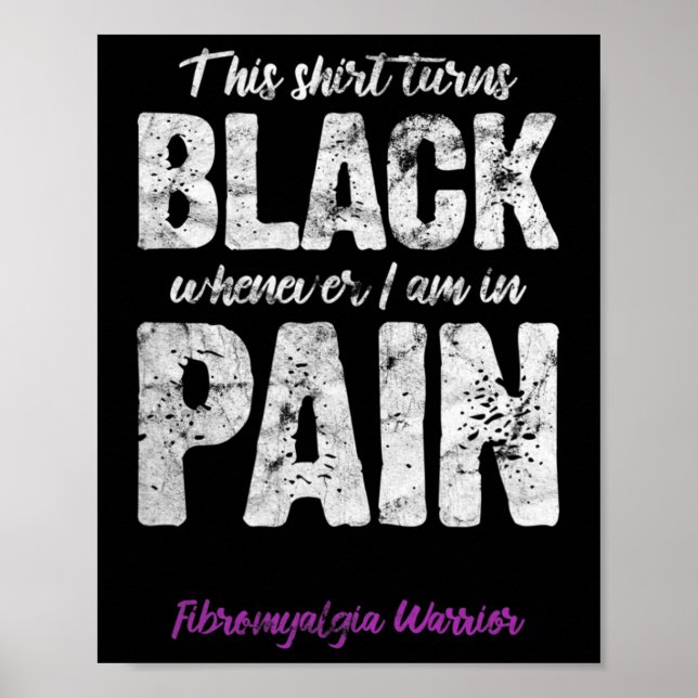 Warrior Chronic Pain Fibro Awareness Distressed  Poster (Front)