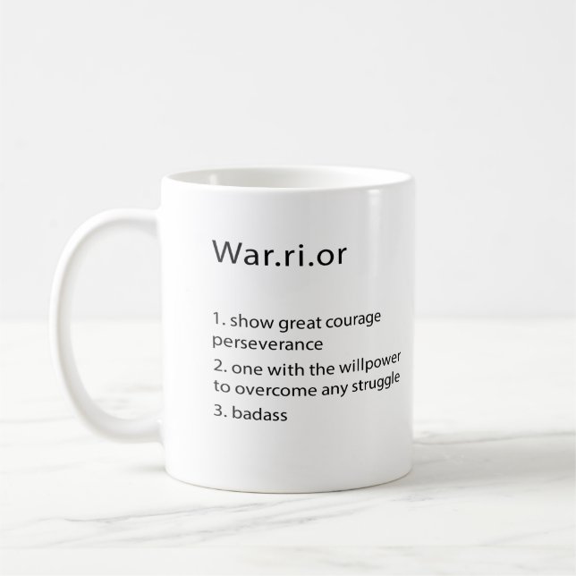 Warrior, Custom Warrior Gift, Alcoholics Anonymous Coffee Mug (Left)