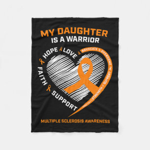 Warrior Daughter Wear Orange Multiple Sclerosis Aw Fleece Blanket
