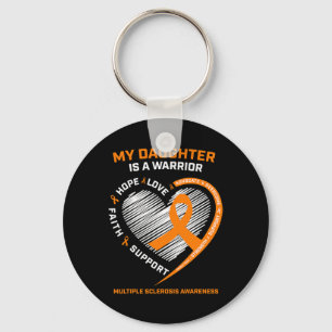Warrior Daughter Wear Orange Multiple Sclerosis Aw Keychain