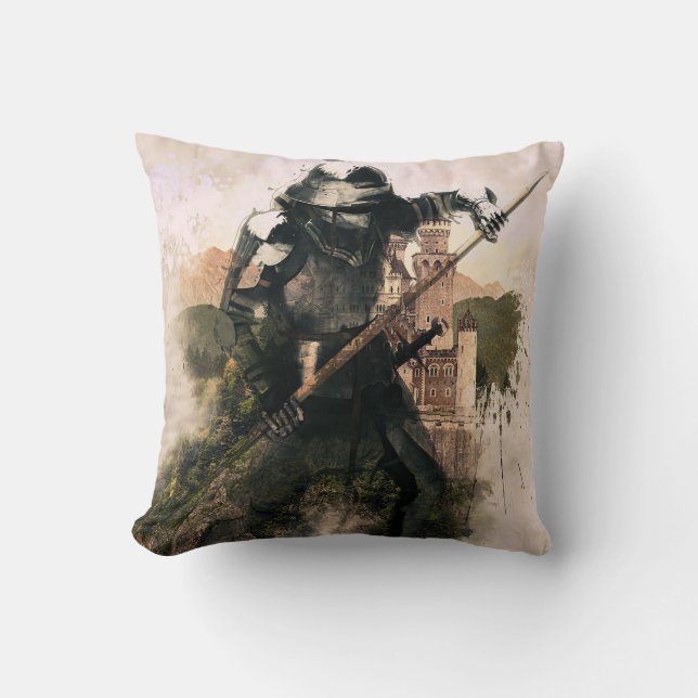 Warrior design Cotton Throw Pillow (Front)