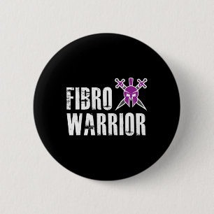 Warrior - Fibromyalgia Awareness Fighter 1 2 Inch Round Button