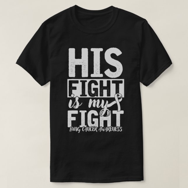 Warrior Fighter Support White Ribbon Lung Cancer A T-Shirt (Design Front)