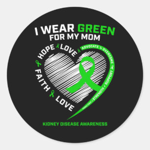 Warrior Fighter Women Men Gifts Mom Kidney Disease Classic Round Sticker