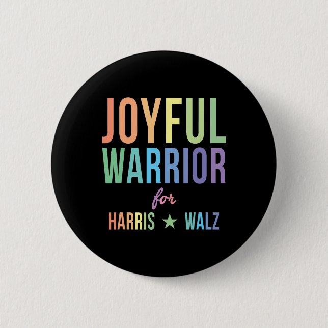 Warrior For Kamala Harris Tim Walz 2024 2  2 Inch Round Button (Front)