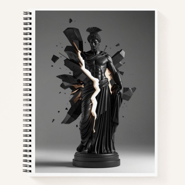 Warrior Geometric Graphite Abstract Notebook (Front)
