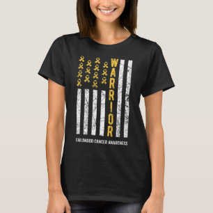 Warrior Gold Ribbon Childhood Cancer Awareness  T-Shirt