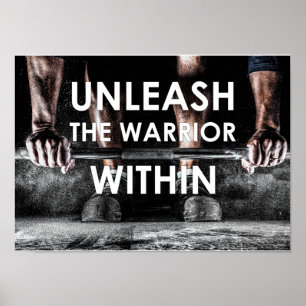 Warrior Gym Weight Training Body Fitness Poster