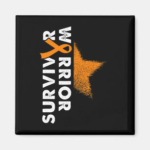 Warrior Hope Orange Ribbon Leukaemia Blood Cancer Magnet