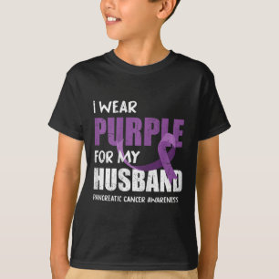 Warrior Husband Purple Ribbon Pancreatic Cancer Aw T-Shirt