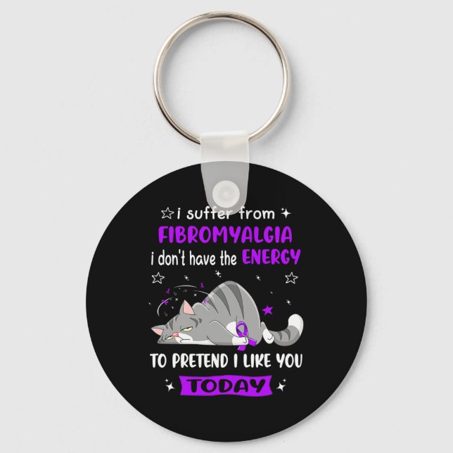 Warrior I Suffer From Fibromyalgia  Keychain (Front)