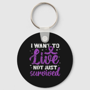Warrior I Want To Live Not Just Survived Grunge Keychain