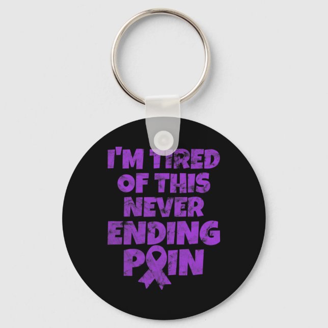 Warrior I'm Tired Of Never Ending Pain Grunge  Keychain (Front)