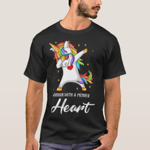 Warrior In A Mended Heart Dabbing Unicorn Chd Awar T-Shirt