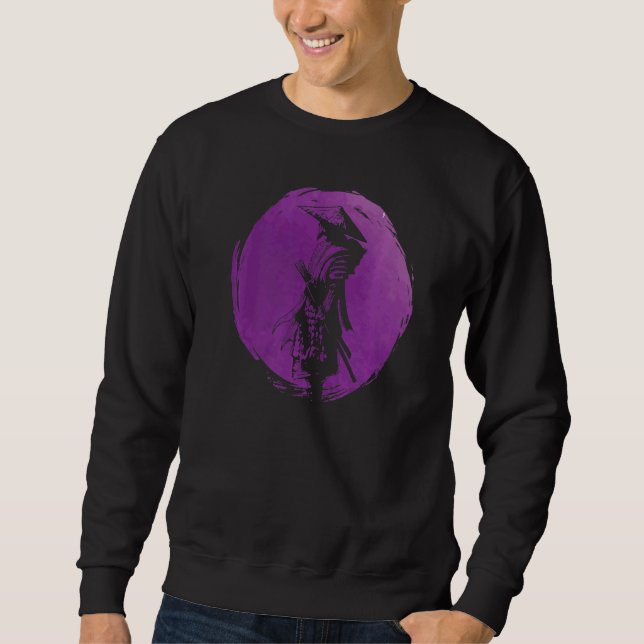 Warrior In Armour Samurai With Sword Sweatshirt (Front)