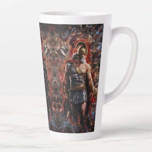 Warrior in Battle Stance Latte Mug (Right)