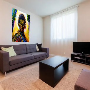 Warrior in colourful armour AI Art Poster