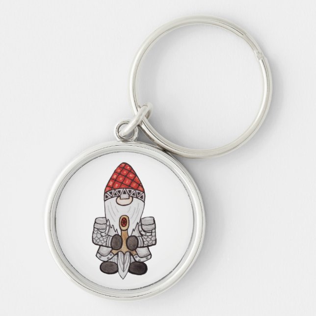 Warrior Knight Gnome  Keychain (Front)