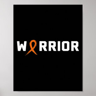 Warrior Leukaemia Shirt - Blood Cancer Awareness  Poster