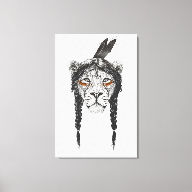 Warrior lion canvas print (Front)