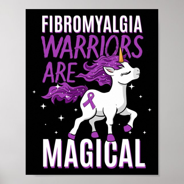 Warrior Magical Unicorn Awareness Ribbon  Poster (Front)