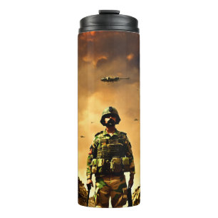 Warrior March – Military Power & Honour Graphic Te Thermal Tumbler