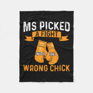 Warrior Ms Picked A Fight Multiple Sclerosis Aware Fleece Blanket