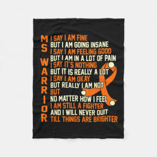 Warrior Multiple Sclerosis Awareness Graphic  Fleece Blanket
