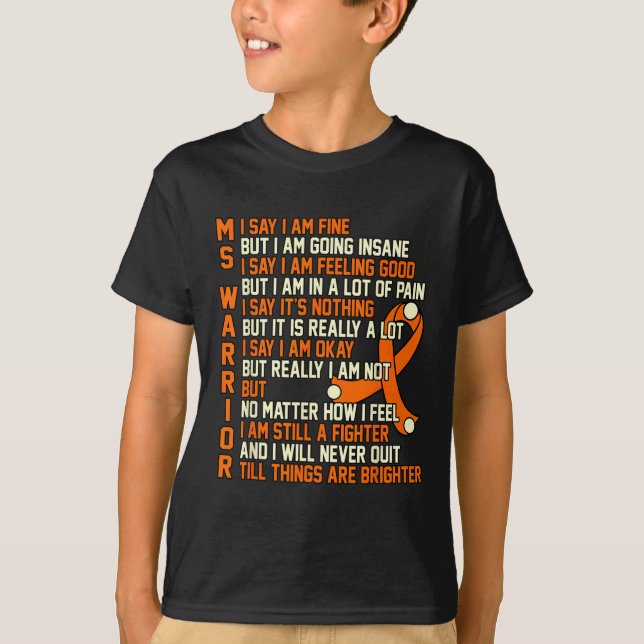Warrior Multiple Sclerosis Awareness Graphic  T-Shirt (Front)