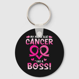Warrior My Mama Beat Breast Cancer Like A Boss Fig Keychain