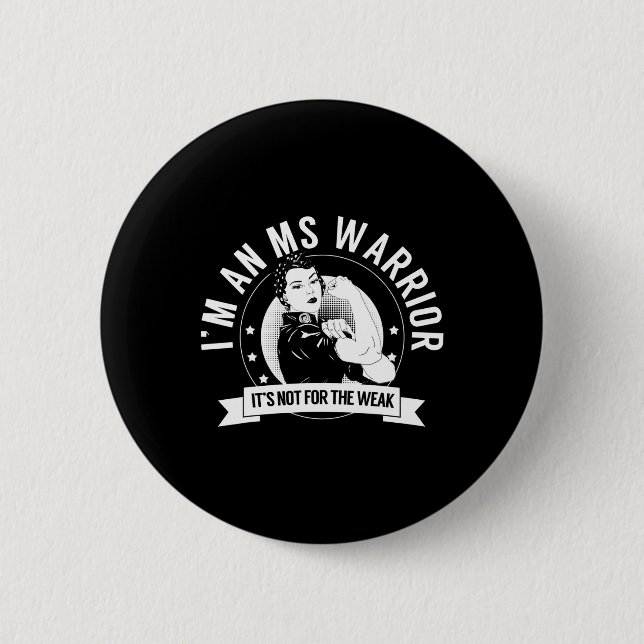 Warrior Nftw Multiple Sclerosis Awareness Ms Warri 2 Inch Round Button (Front)