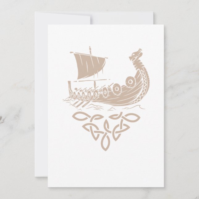 Warrior Norse Mythology Viking Ship Valhalla Gift Invitation (Front)