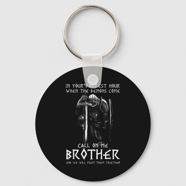 Warrior Of God Call On Me Bother Fight Knight Temp Keychain (Front)
