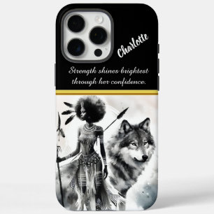 Warrior of the wild with a fierce wolf companion iPhone 16 pro max case