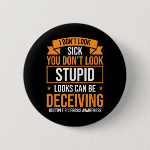 Warrior Orange Ribbon Multiple Sclerosis Awareness 2 Inch Round Button