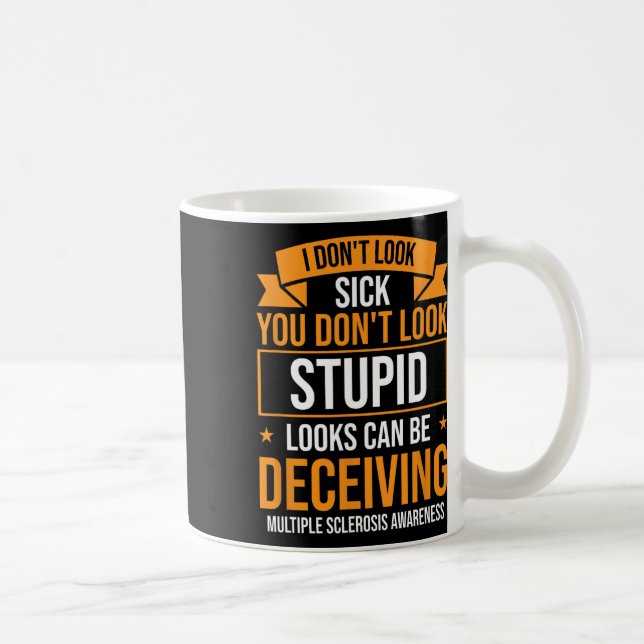 Warrior Orange Ribbon Multiple Sclerosis Awareness Coffee Mug (Right)