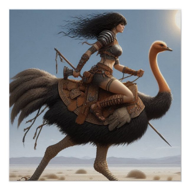 Warrior Ostrich  Poster (Front)