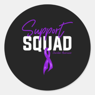 Warrior Overdose Awareness Month Support Squad Pur Classic Round Sticker