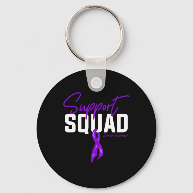 Warrior Overdose Awareness Month Support Squad Pur Keychain (Front)