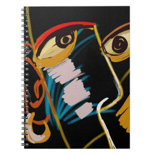 Warrior Portrait: Primitive Oil Abstraction Notebook